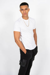 Mens White Basic Crew Neck T-Shirt