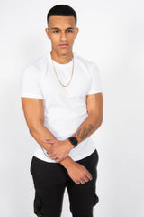 Mens White Basic Crew Neck T-Shirt
