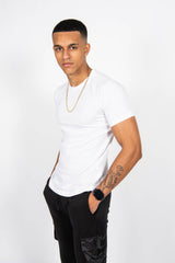 Mens White Basic Crew Neck T-Shirt