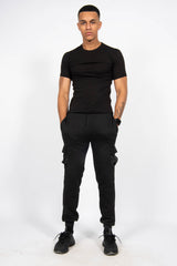 Mens Black Basic Crew Neck T-Shirt