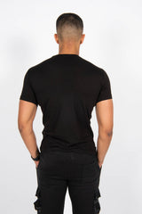 Mens Black Basic Crew Neck T-Shirt