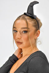 Black Glitter Witch Hat Headband