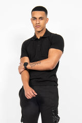 Mens Black Half Sleeve Polo T -Shirt