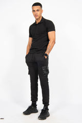 Mens Black Half Sleeve Polo T -Shirt
