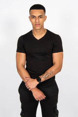 Mens Black Classic V-Neck T-Shirt