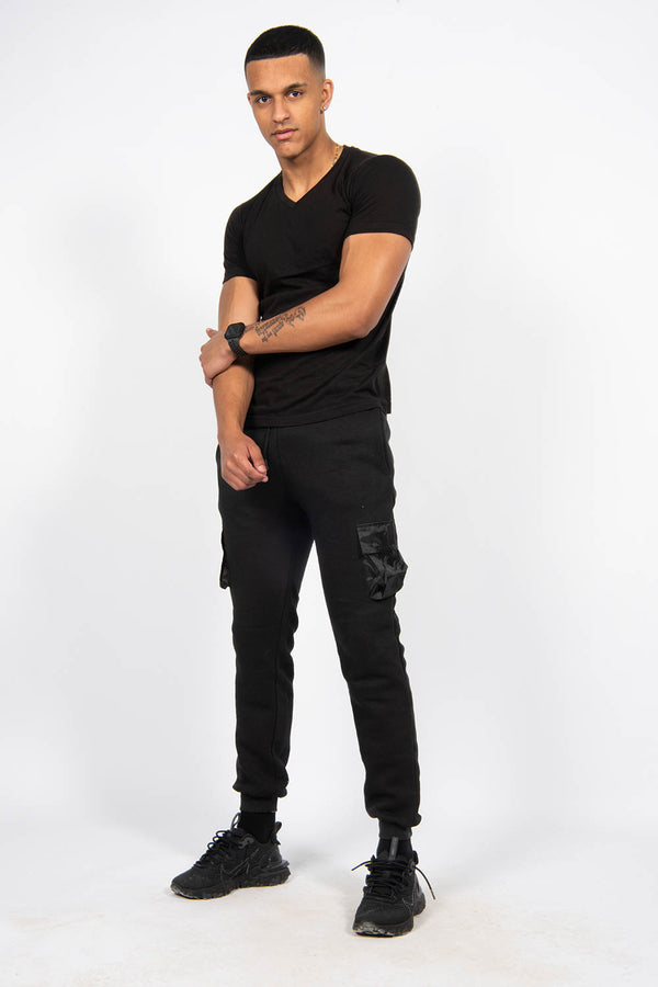 Mens Black Classic V-Neck T-Shirt