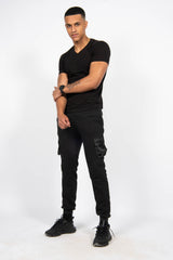 Mens Black Classic V-Neck T-Shirt