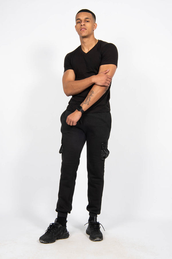Mens Black Classic V-Neck T-Shirt