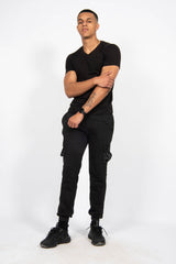 Mens Black Classic V-Neck T-Shirt