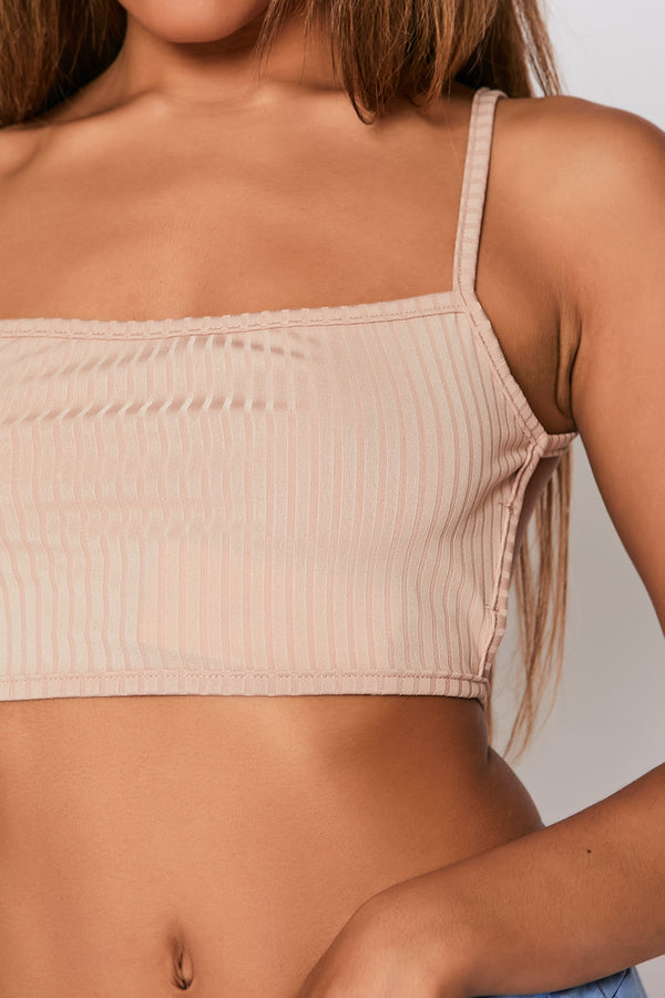 Stone Rib Strappy Tie Back Bralet