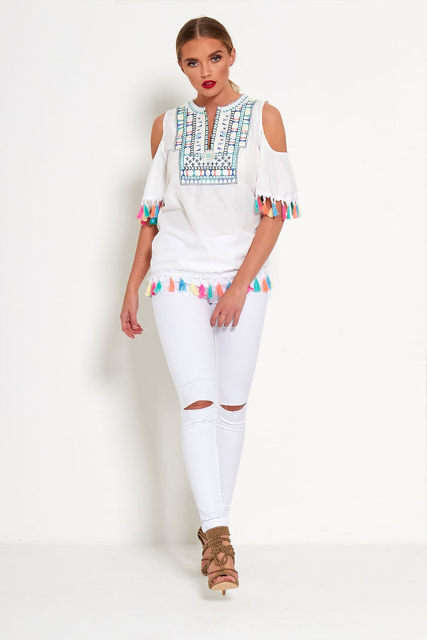 White High Waisted Super Stretch Skinny Jeans