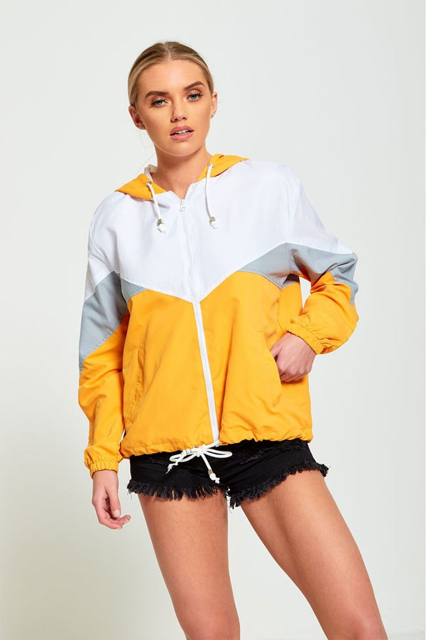 MUSTARD ZIP THROUGH HOODED JACKET-Copy