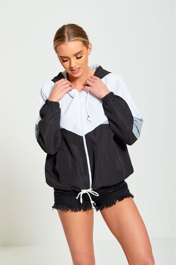 BLACK ZIP THROUGH HOODED JACKET-Copy-Copy