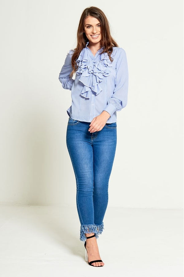 Tassel Hem Skinny Jeans 
