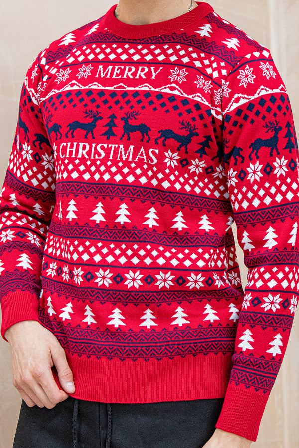 Red Christmas Slogan Jumper