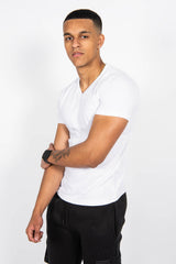 Mens White Classic V-Neck T-Shirt