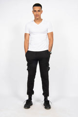 Mens White Classic V-Neck T-Shirt