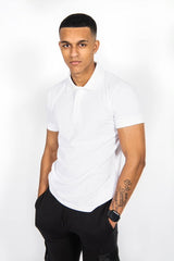 Mens White Half Sleeve Polo T -Shirt