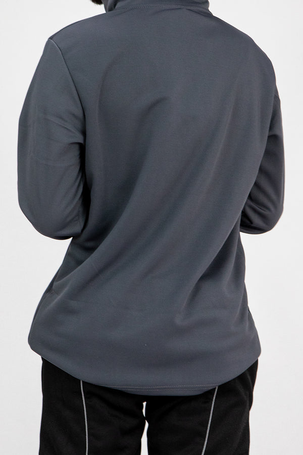 Mens Charcoal Half Zip Pullover Jumper