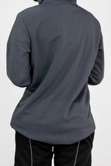 Mens Charcoal Half Zip Pullover Jumper