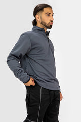 Mens Charcoal Half Zip Pullover Jumper