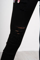Black Skinny High Waist Distressed Jeans
