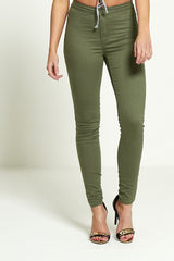 Khaki High Waisted Skinny Jeans