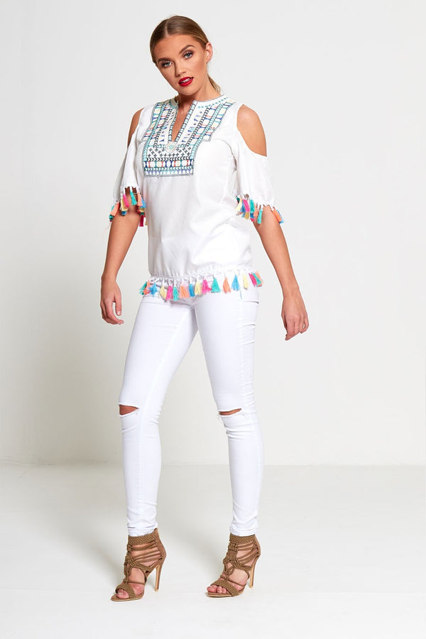 White High Waisted Super Stretch Skinny Jeans