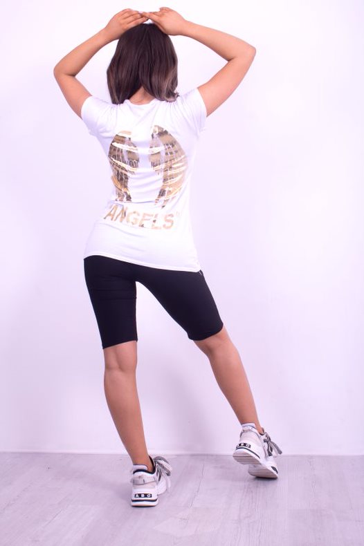 White Angels Wing Slogan Tee Top