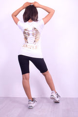 White Angels Wing Slogan Tee Top