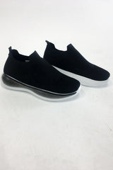 Mens Black Knitted Sock Trainers