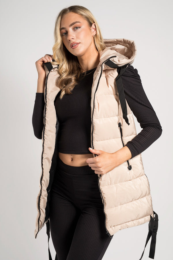 Stone Strap Detail Puffer Gilet