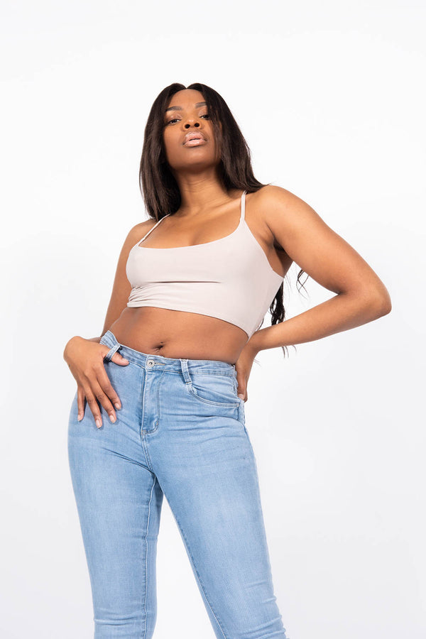 Pink Double Layer Slinky Bralet
