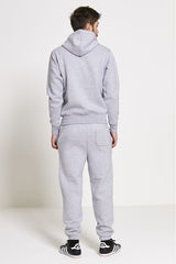 Mens Grey Fleece Jogging Pockets Plain Tracksuit