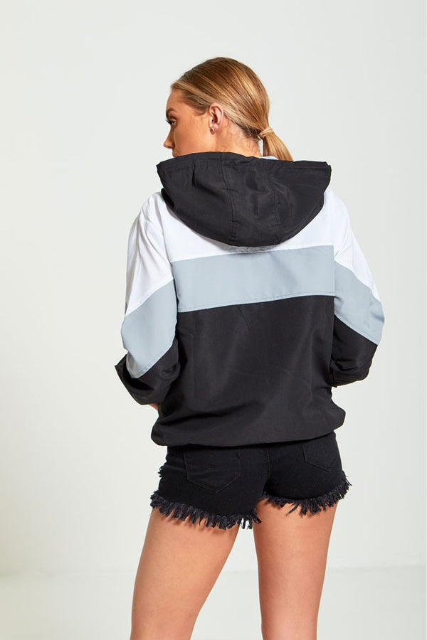 BLACK ZIP THROUGH HOODED JACKET-Copy-Copy
