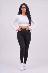 Black Soft Fleece High Rise Leggings – Lily