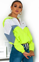 Neon Green Zip Through Hooded Jacket