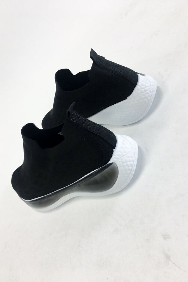 Mens Black Knitted Sock Trainers
