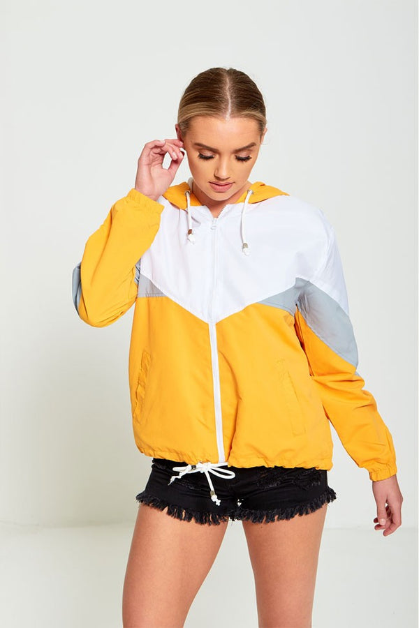 MUSTARD ZIP THROUGH HOODED JACKET-Copy