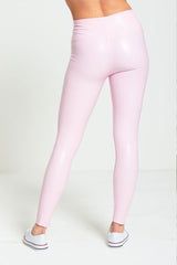 Pink High Waist Shine Leggings