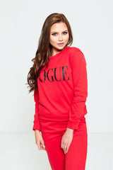 Red Vogue Printed Loungewear Top