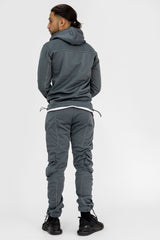 Mens Grey Multi Pocket Reflective Tracksuit