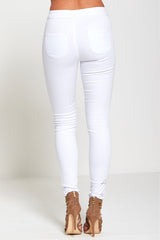 White High Waisted Super Stretch Skinny Jeans