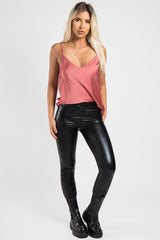 Dusty Rose Satin Cami Vest Top