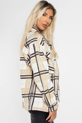 Beige & Olive Checked Jacket