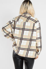 Beige & Olive Checked Jacket