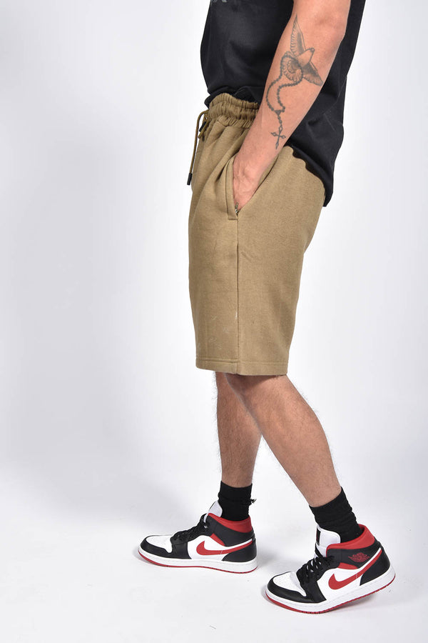 Mens Khaki Basic Jogger Shorts
