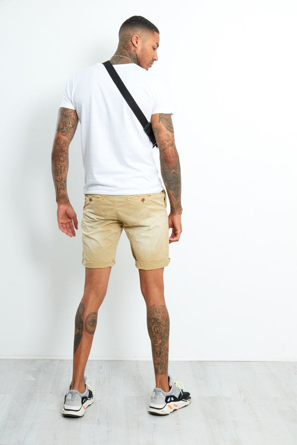 9002- Mens Stone Faded Turn Up Shorts