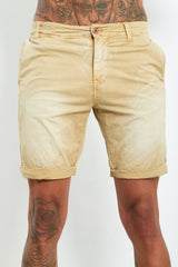 9002- Mens Stone Faded Turn Up Shorts