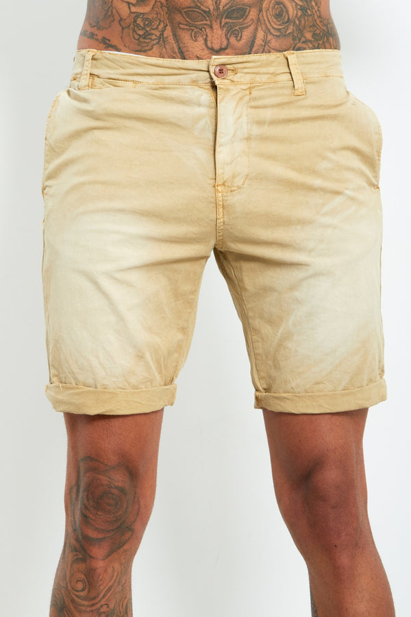 9002- Mens Stone Faded Turn Up Shorts